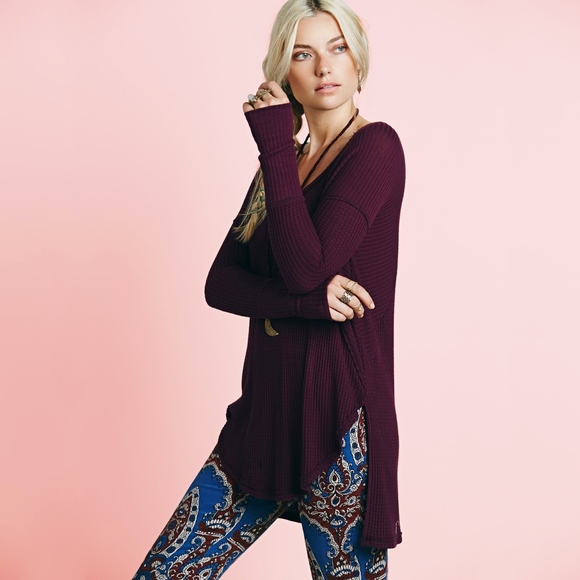 Free People Tops - Free People Purple High low Ventura Thermal